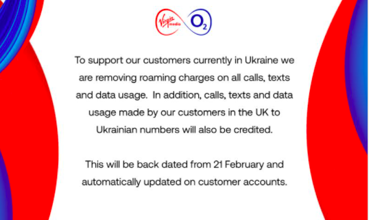 Virgin Media O2 offers support to those affected by events in Ukraine